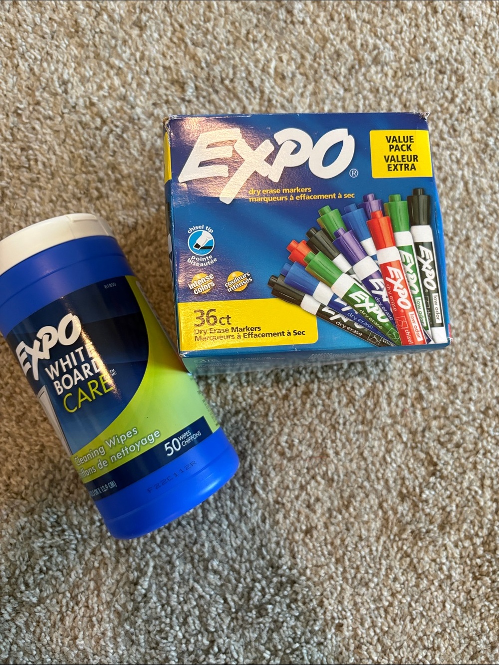 EXPO Dry Erase Markers Value Pack with Expo White Board Care Wipes